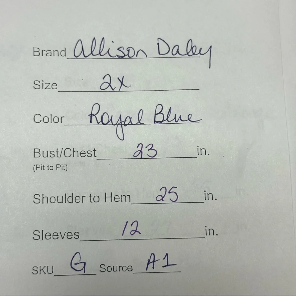 Allison Daley Plus 2X Royal Blue Open Front Knit Cardigan Lightweight Layer - Picture 7 of 7